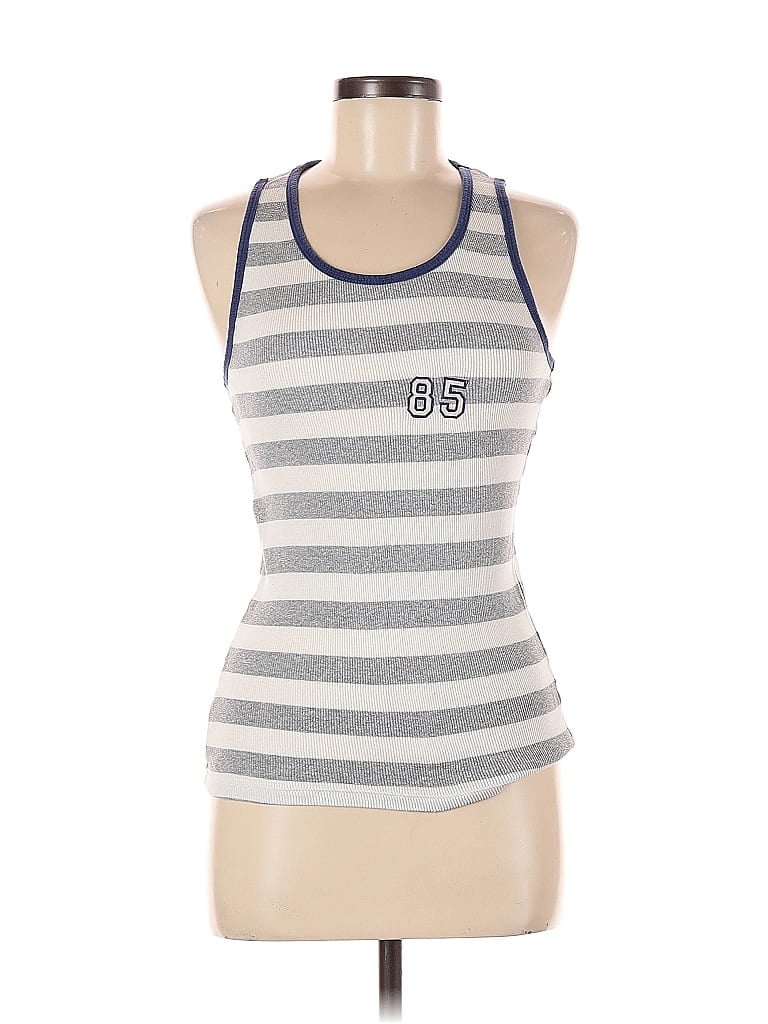 Pre-owned Tommy Hilfiger Tank Top Silver Halter Neckline Tops
