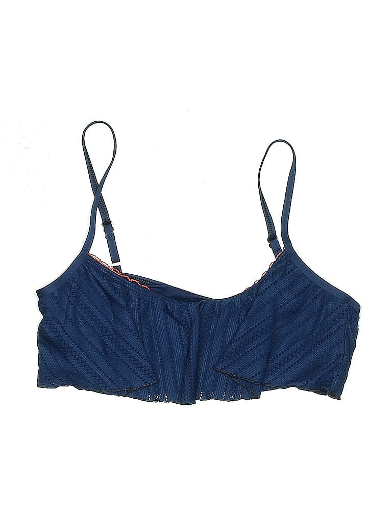 Pre-owned Splendid Swimsuit Top Blue Chevron/herringbone Pattern Swimwear