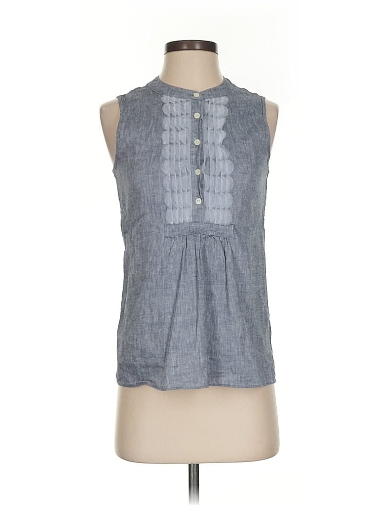 Pre-owned J.crew Factory Store Sleeveless Button Down Shirt In Gray