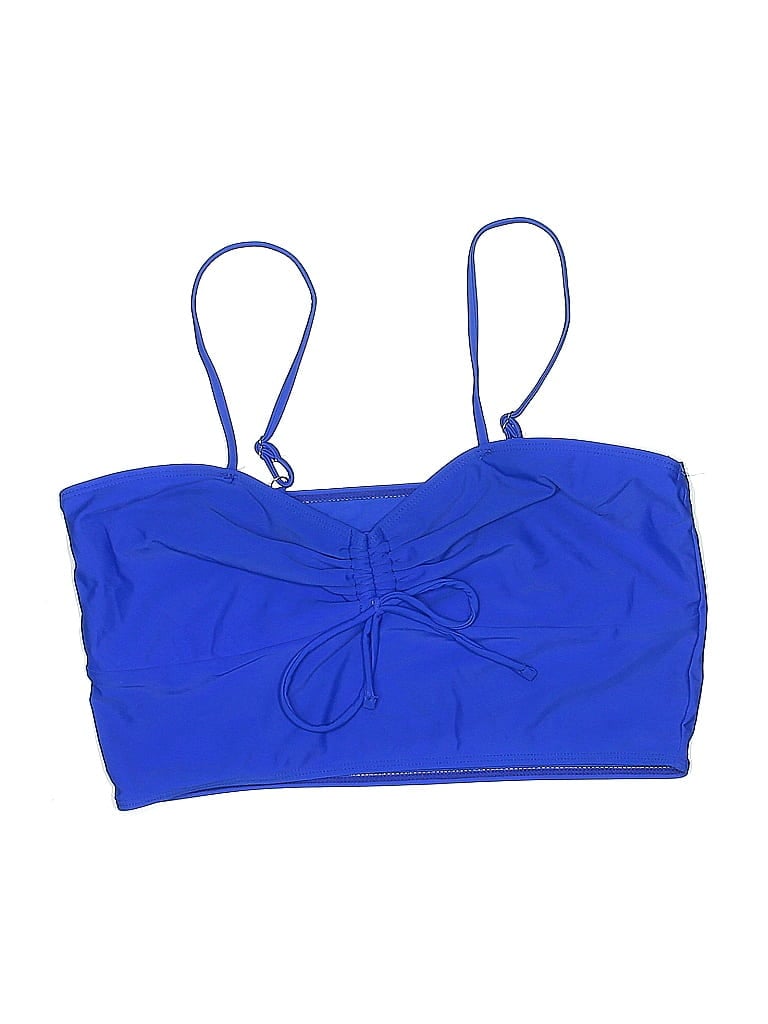Click to view more detailed imagery on our partner's website Pre-owned Unbranded Swimsuit Top Blue Solid Pattern Swimwear