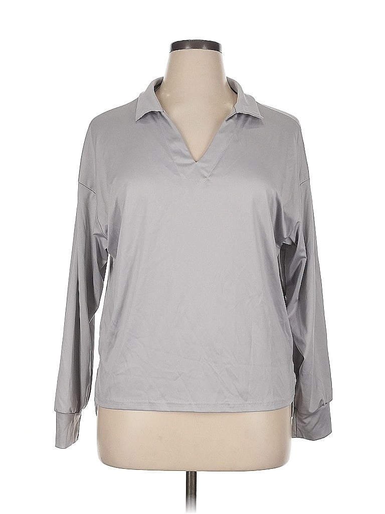 Pre-owned Unbranded Long Sleeve Blouse In Silver