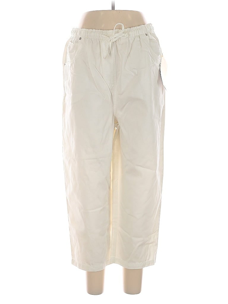 Pre-owned Denim & Co Cargo Pants In White