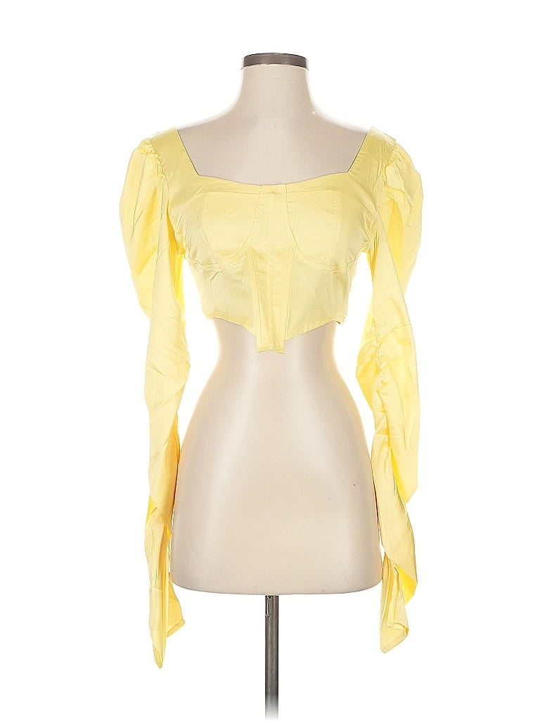 Pre-owned Fashion Nova 3/4 Sleeve Blouse In Yellow