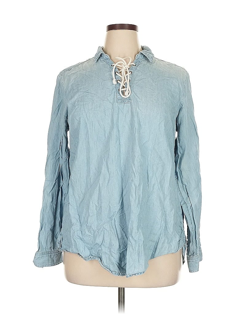 Pre-owned Sonoma Goods For Life Long Sleeve Blouse In Blue