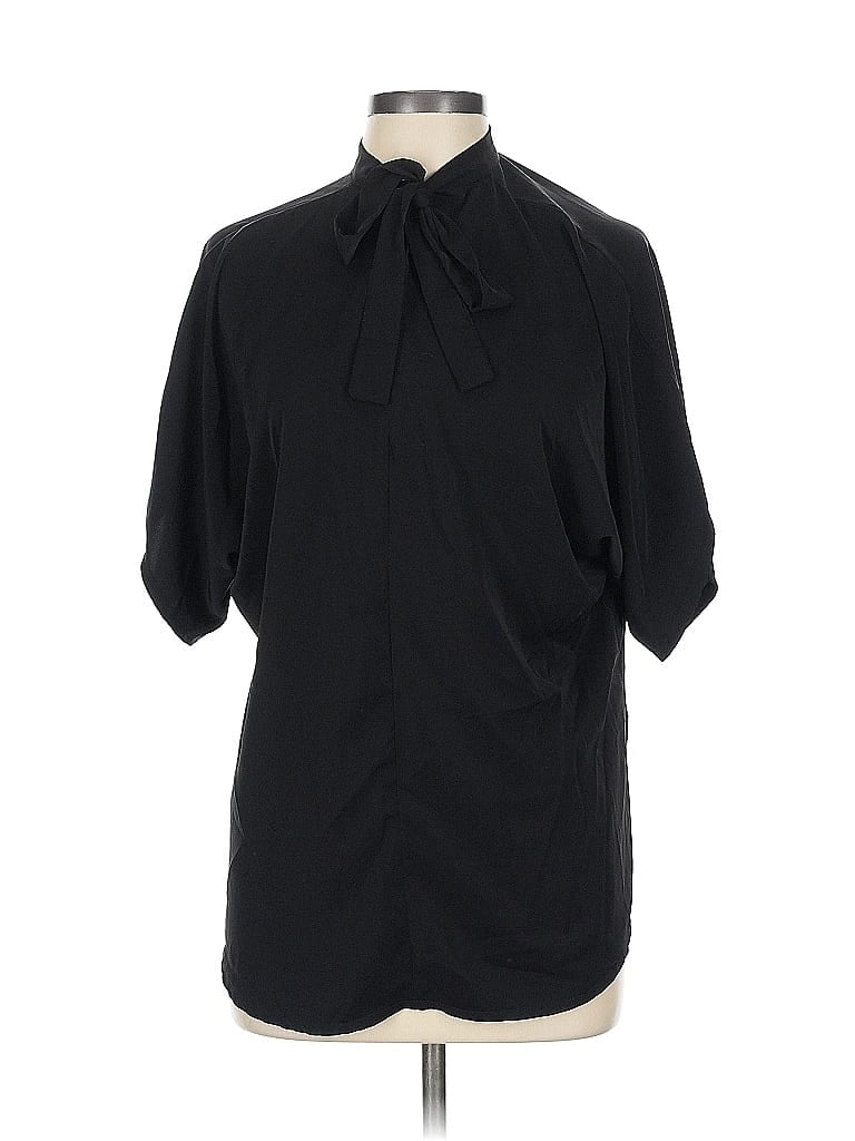 Pre-owned Unbranded Short Sleeve Blouse In Black