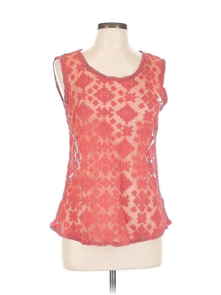 Pre-owned Monoreno Sleeveless Top Red Scoop Neck Tops