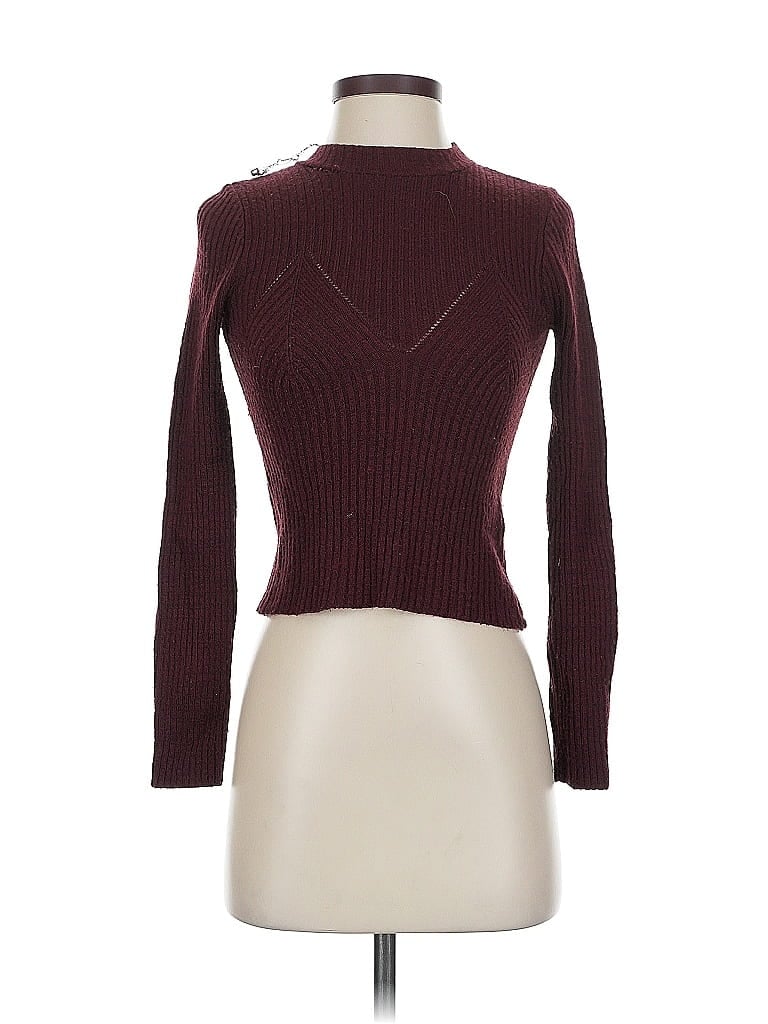 Pre-owned Kendall & Kylie Turtleneck Sweater In Burgundy