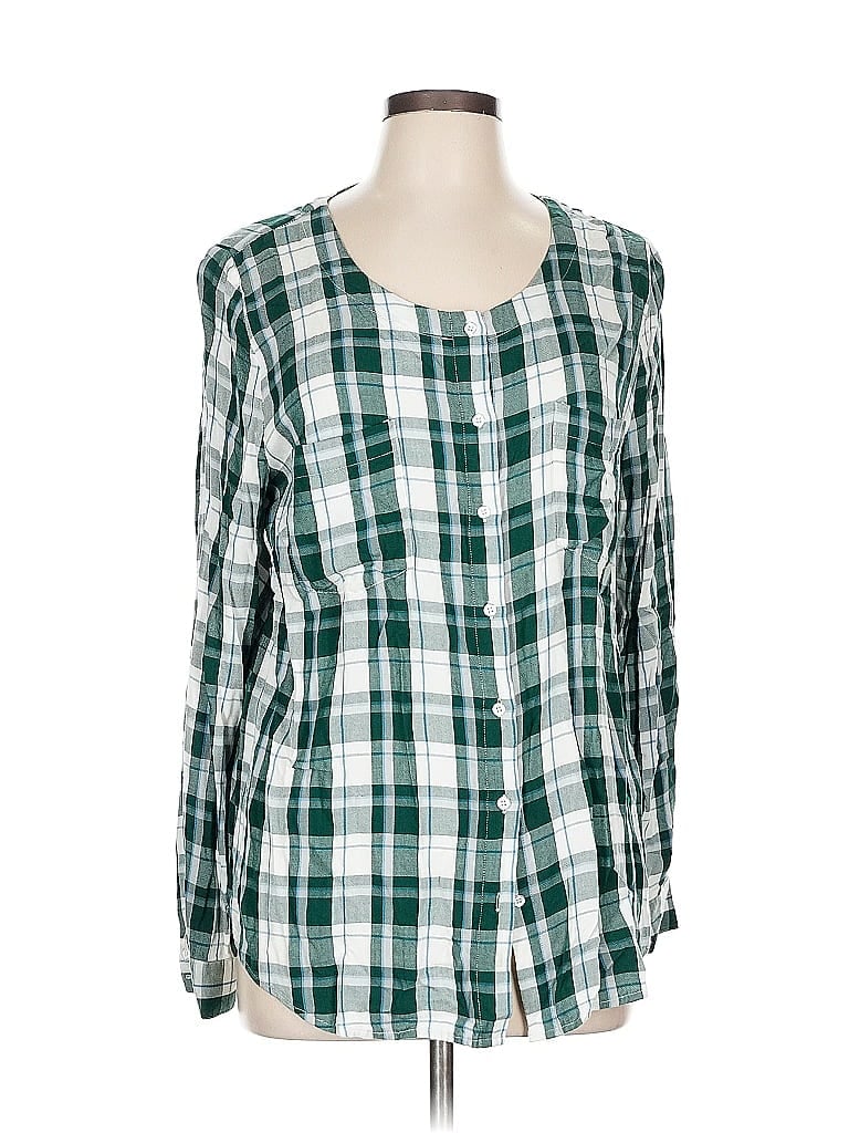 Click to view more detailed imagery on our partner's website Pre-owned G.h. Bass & Co. Long Sleeve Blouse In Green