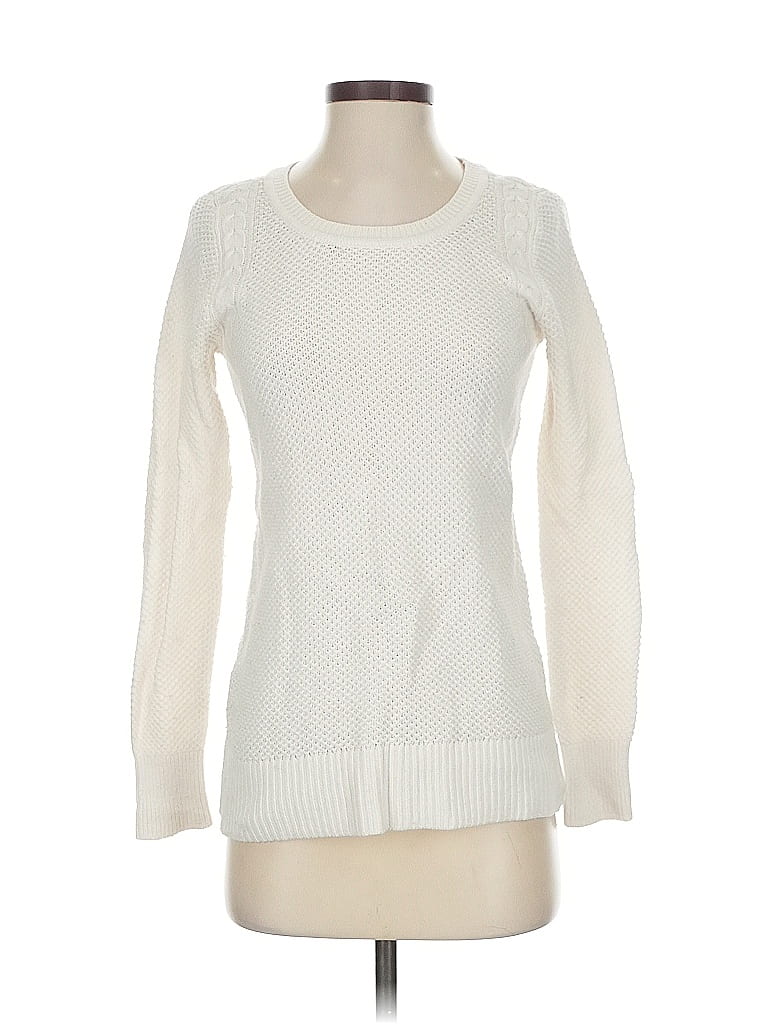Pre-owned Ann Taylor Loft Pullover Sweater In White