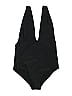 Zeraca Solid Black One Piece Swimsuit Size M - photo 1