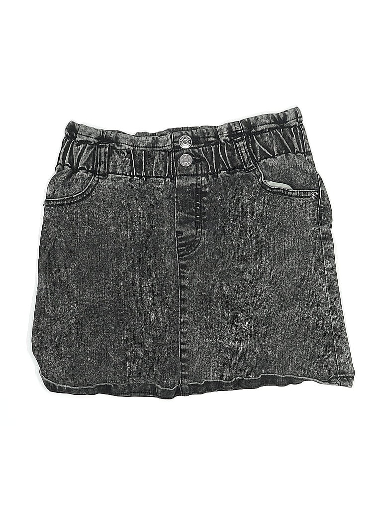 Pre-owned Justice Kids' Denim Skirt In Gray