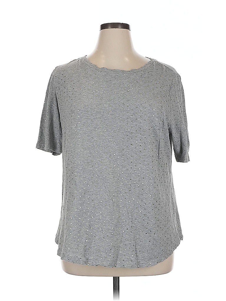 Pre-owned Ann Taylor Loft Short Sleeve T-shirt In Gray