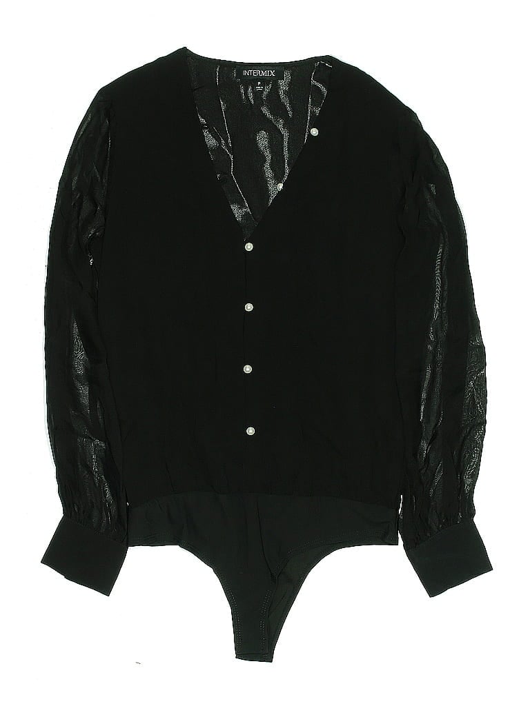 Pre-owned Intermix Bodysuit In Black