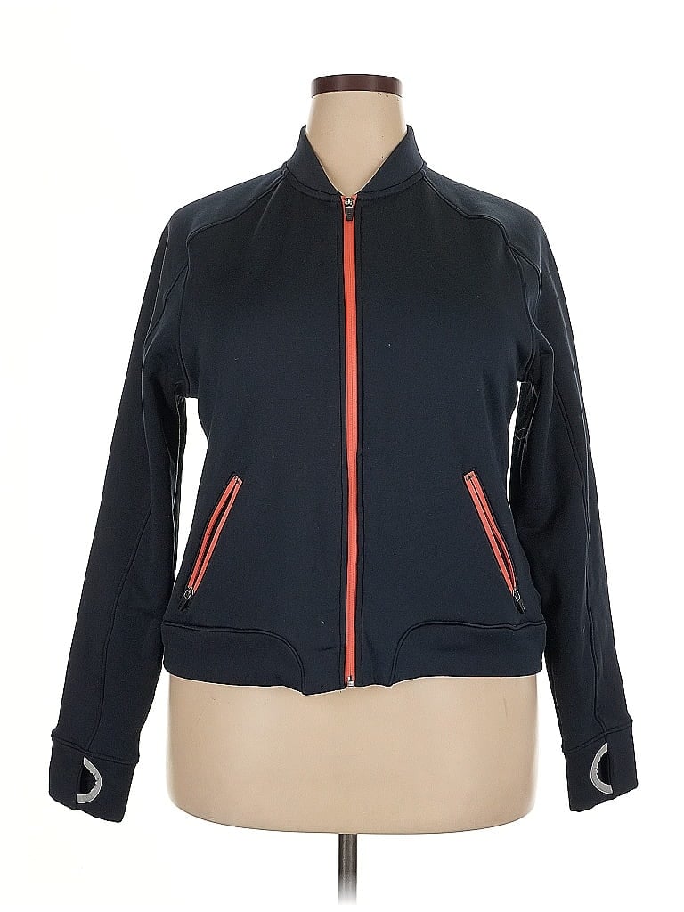 Pre-owned Lands' End Track Jacket In Blue