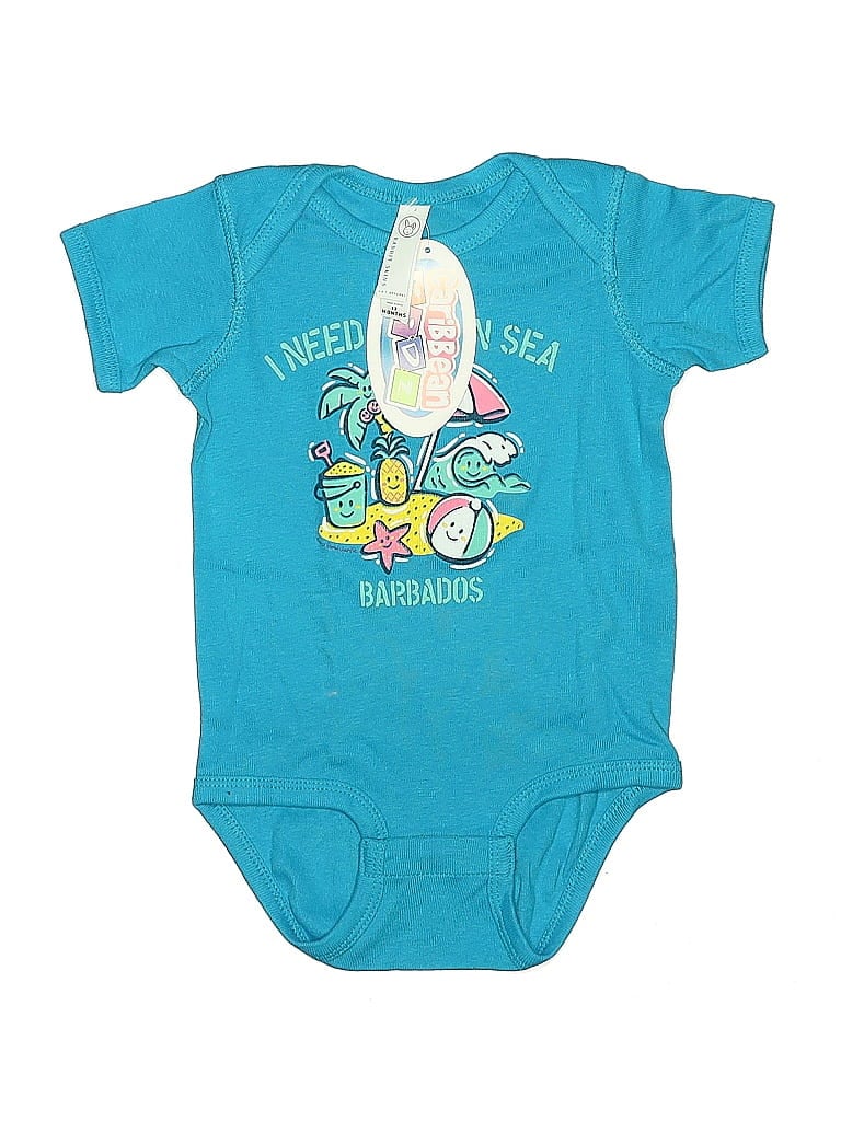 Click to view more detailed imagery on our partner's website Pre-owned Rabbit Skins Babies' Short Sleeve Onesie In Blue