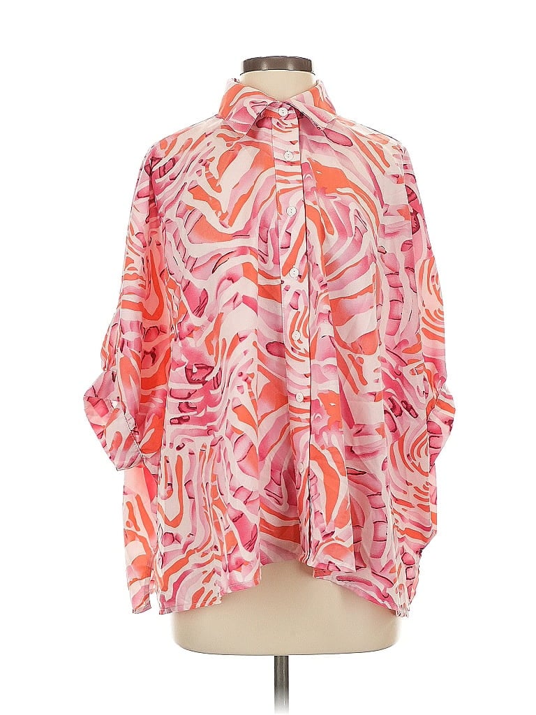 Pre-owned Entro 3/4 Sleeve Blouse In Pink