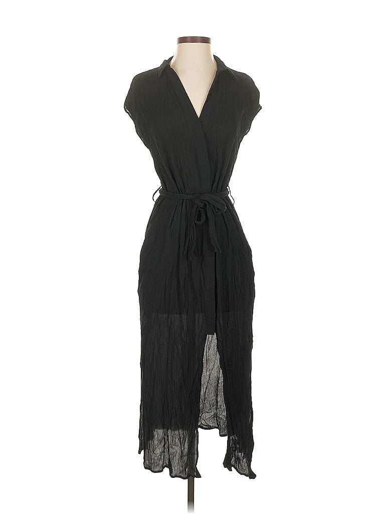 Pre-owned Zara Basic Casual Dress In Black
