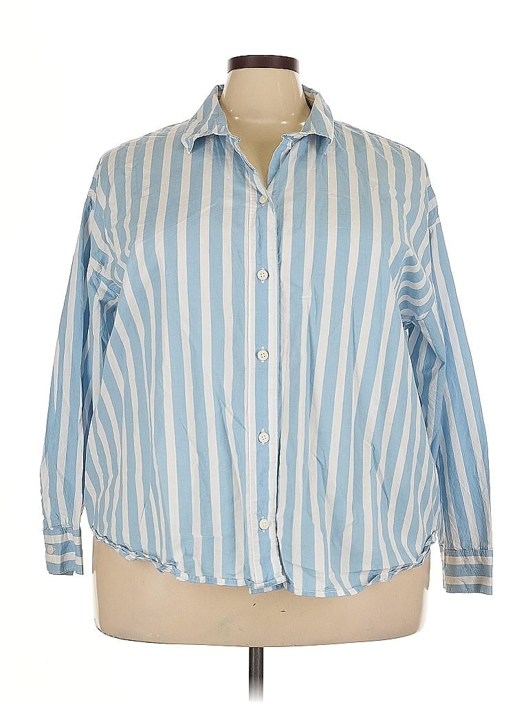 Pre-owned Old Navy Long Sleeve Button Down Shirt In Blue
