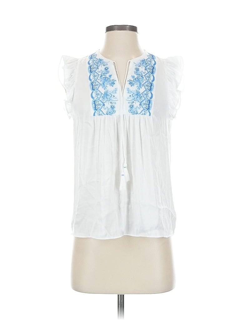 Pre-owned Rachel Zoe Tjx Short Sleeve Blouse In White