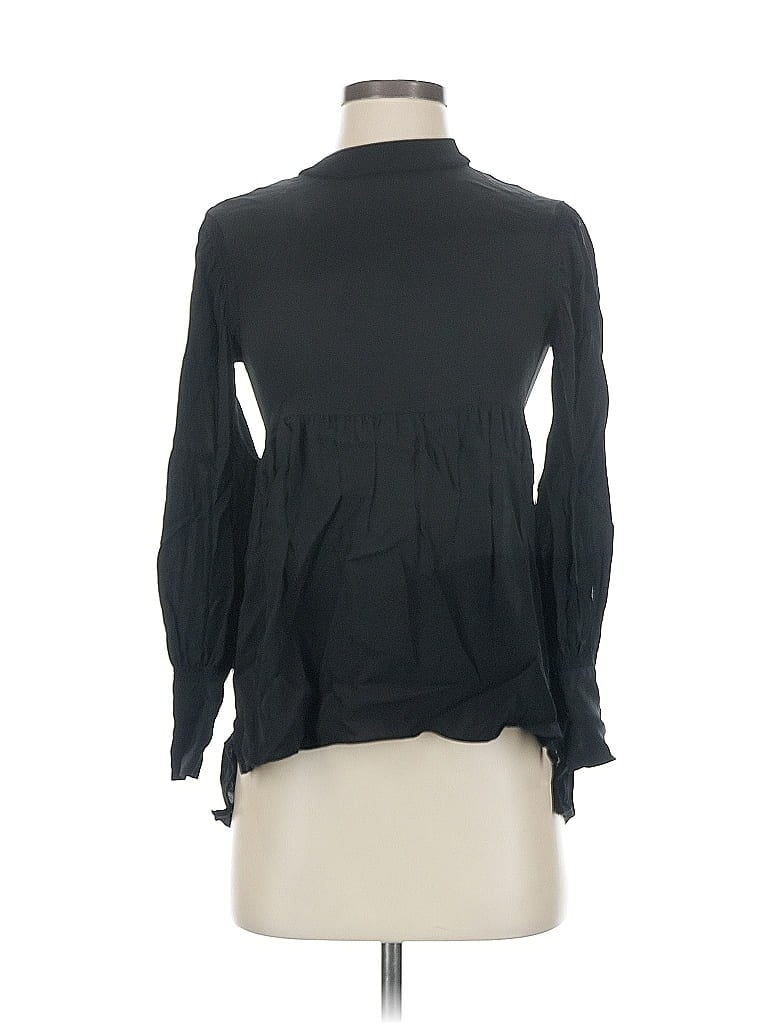 Pre-owned Allsaints Long Sleeve Blouse In Black