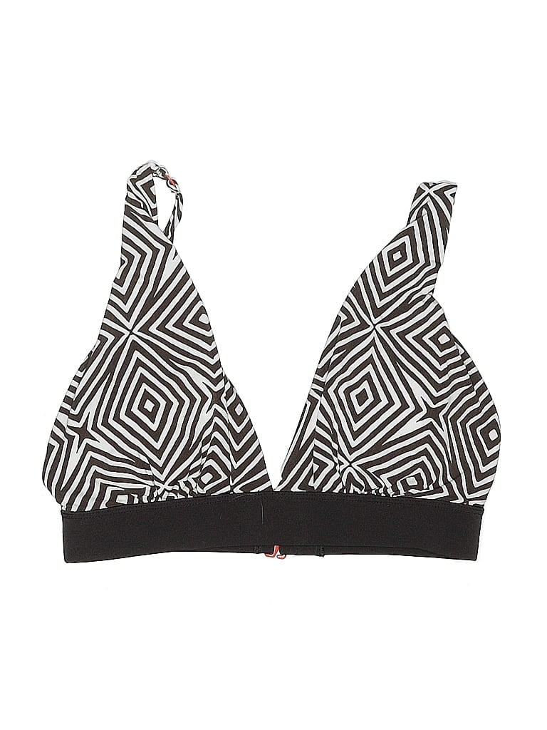 Pre-owned Unbranded Swimsuit Top Brown Print Pattern Halter Neckline Swimwear