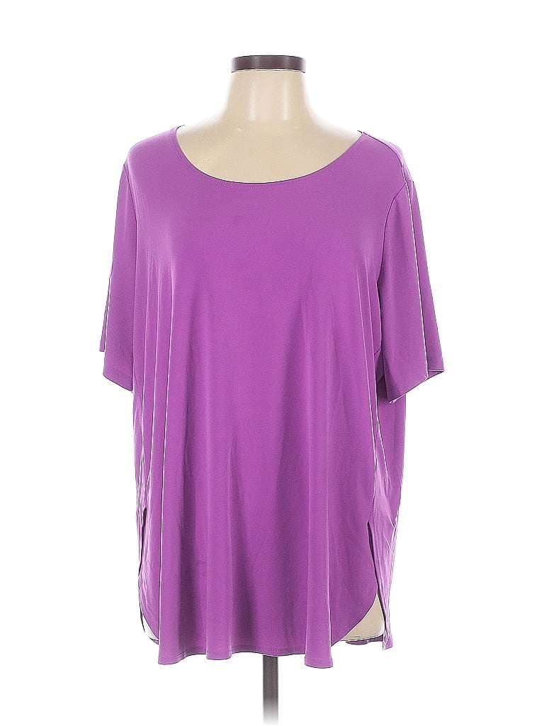 Click to view more detailed imagery on our partner's website Pre-owned Susan Graver Short Sleeve T-shirt In Purple