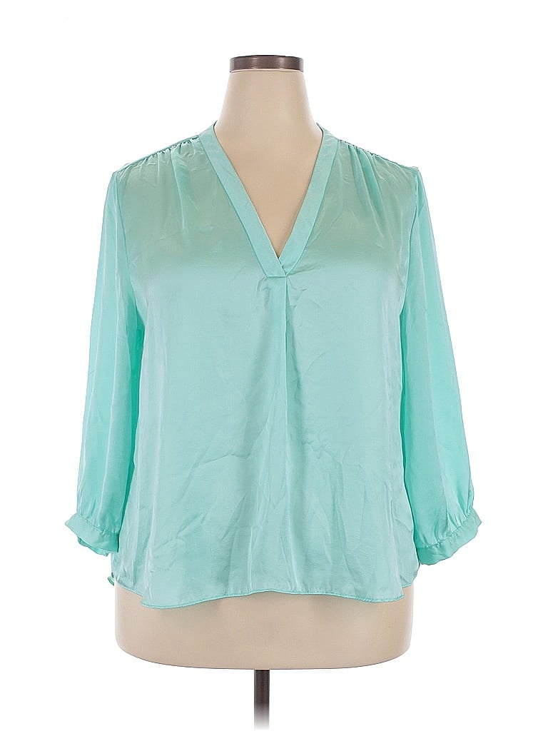 Pre-owned Vince Camuto 3/4 Sleeve Blouse In Blue