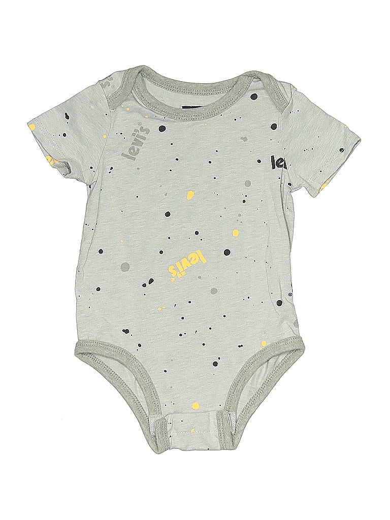 Pre-owned Levi's Babies'  Short Sleeve Onesie In Gray