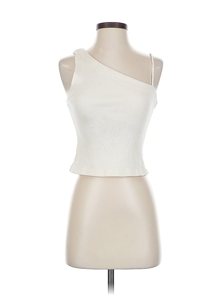 Pre-owned We The Free Sleeveless Top Ivory One Shoulder Neckline Tops In White