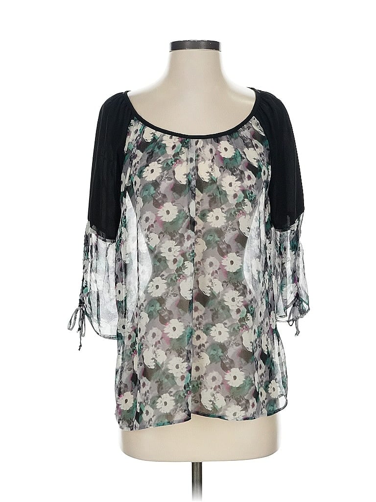 Pre-owned Le Lis 3/4 Sleeve Blouse In Black