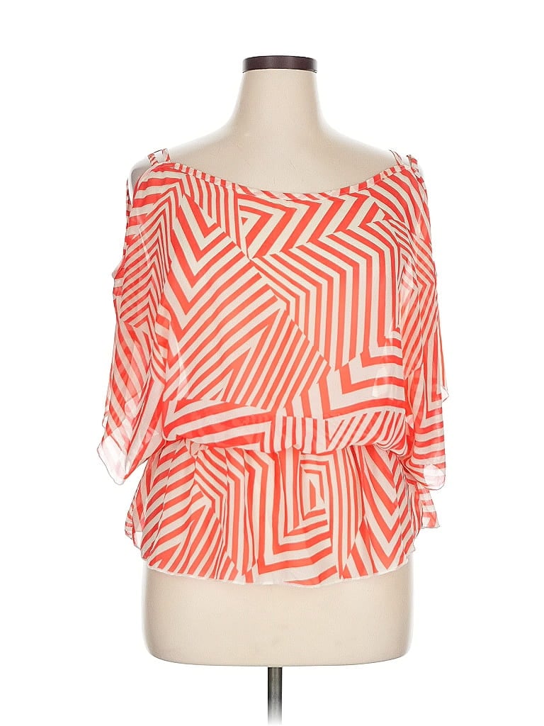 Pre-owned Studio Y 3/4 Sleeve Blouse In Orange