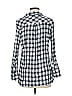 Le Lis 100% Rayon Checkered-gingham Blue Long Sleeve Blouse Size M - photo 2