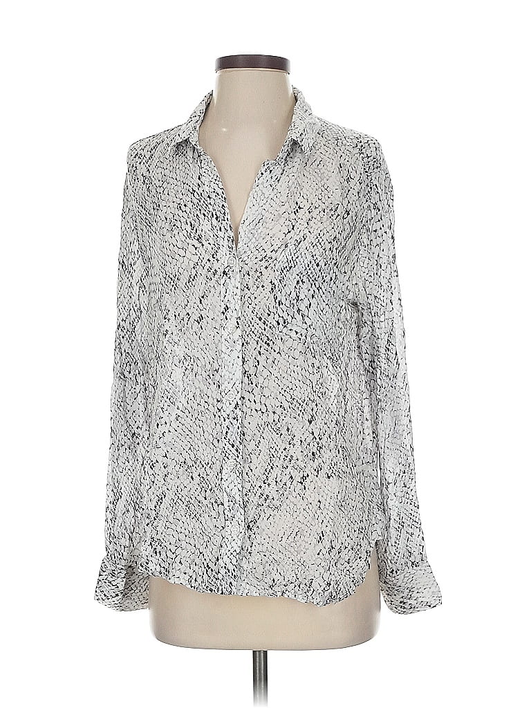 Click to view more detailed imagery on our partner's website Pre-owned Cloth & Stone Long Sleeve Blouse In Silver