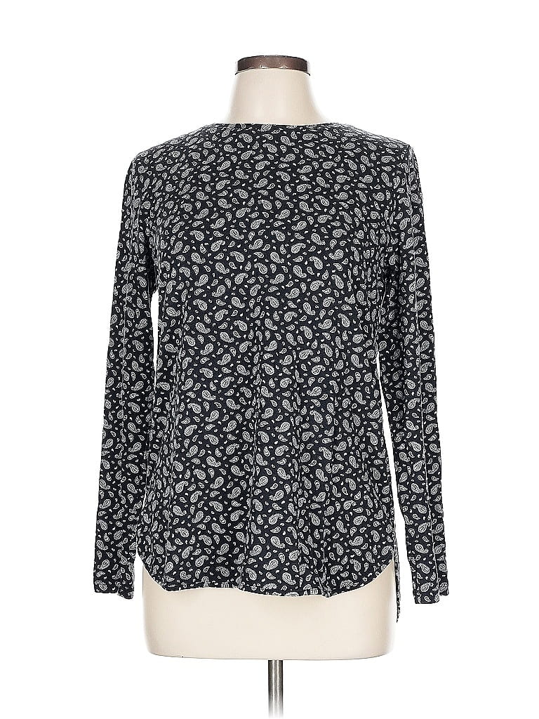 Pre-owned Lands' End Long Sleeve T-shirt In Black