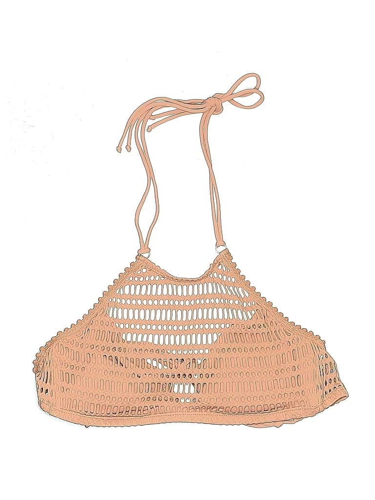 Pre-owned Robin Piccone Swimsuit Top Tan Swimwear In Brown