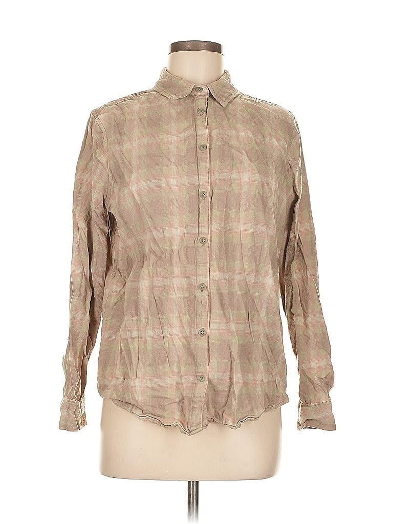 Pre-owned Urban Outfitters Long Sleeve Button Down Shirt In Brown
