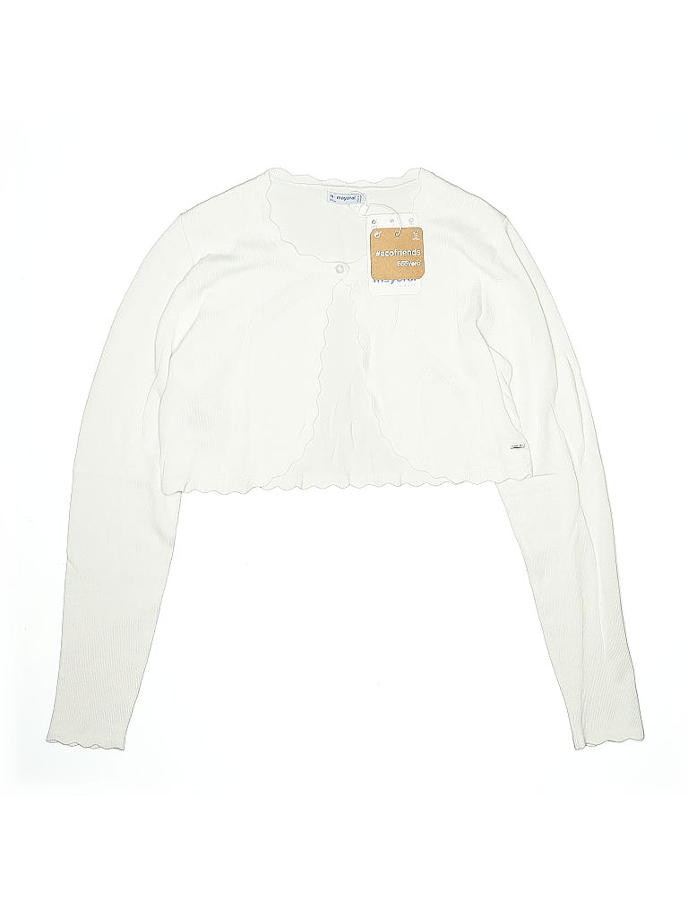 Click to view more detailed imagery on our partner's website Pre-owned Mayoral Kids' Cardigan Sweater In White