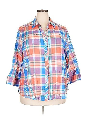 Foxcroft 3/4 Sleeve Button-Down Shirt (view 1)