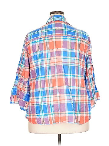 Foxcroft 3/4 Sleeve Button-Down Shirt (view 2)