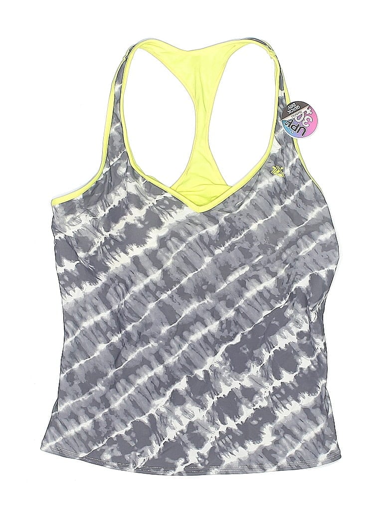 Zeroxposur Swimsuit Top Gray Tie-dye Pattern Swimwear