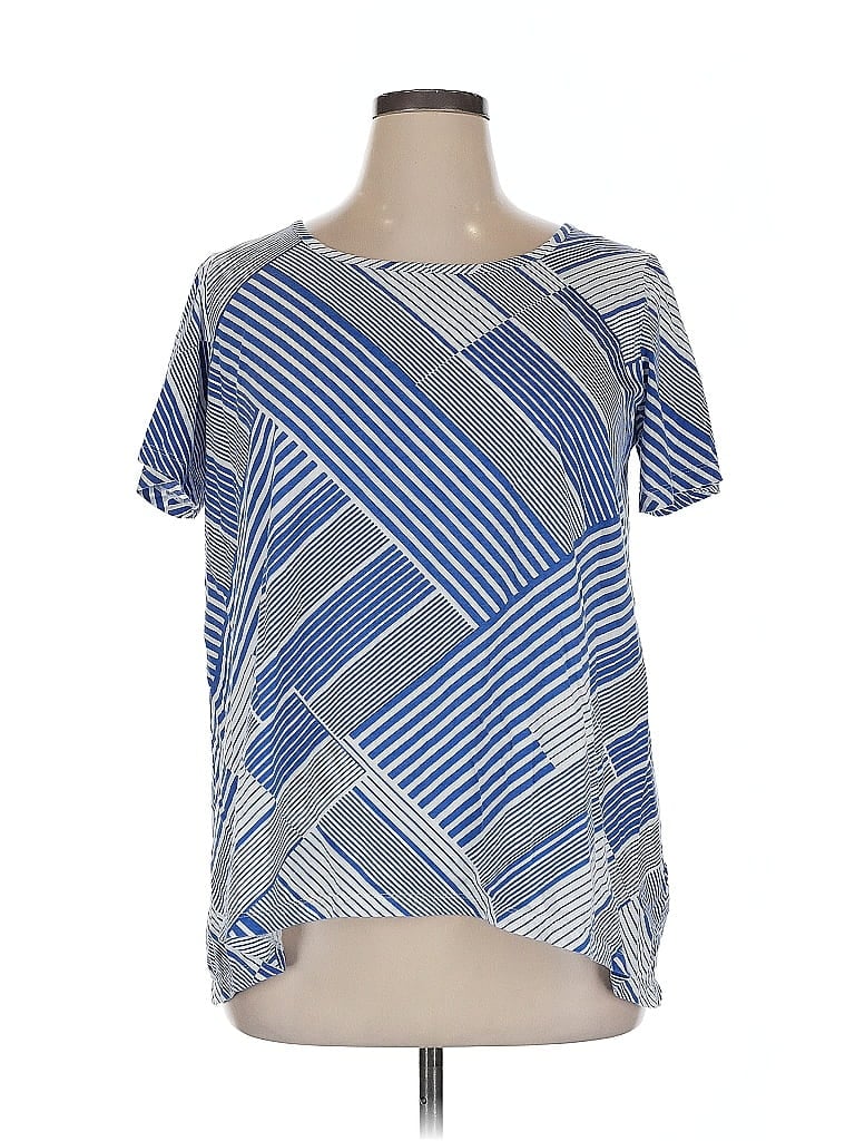 Pre-owned Lands' End Short Sleeve T-shirt In Blue