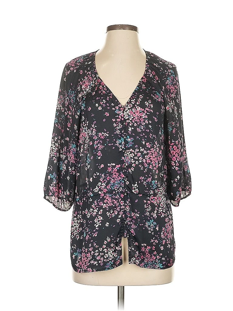 Pre-owned Banana Republic 3/4 Sleeve Blouse In Black