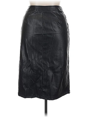 Kate Kasin Faux Leather Skirt (view 2)