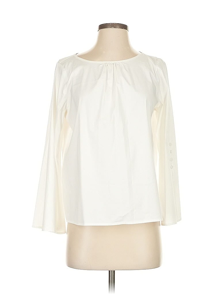 Pre-owned Christian Siriano For J.jill 3/4 Sleeve Blouse In White