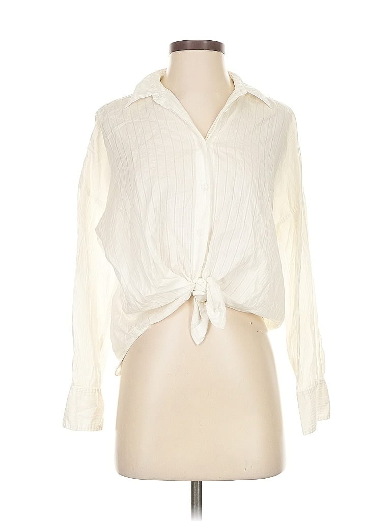 Pre-owned Rag & Bone Long Sleeve Blouse In White