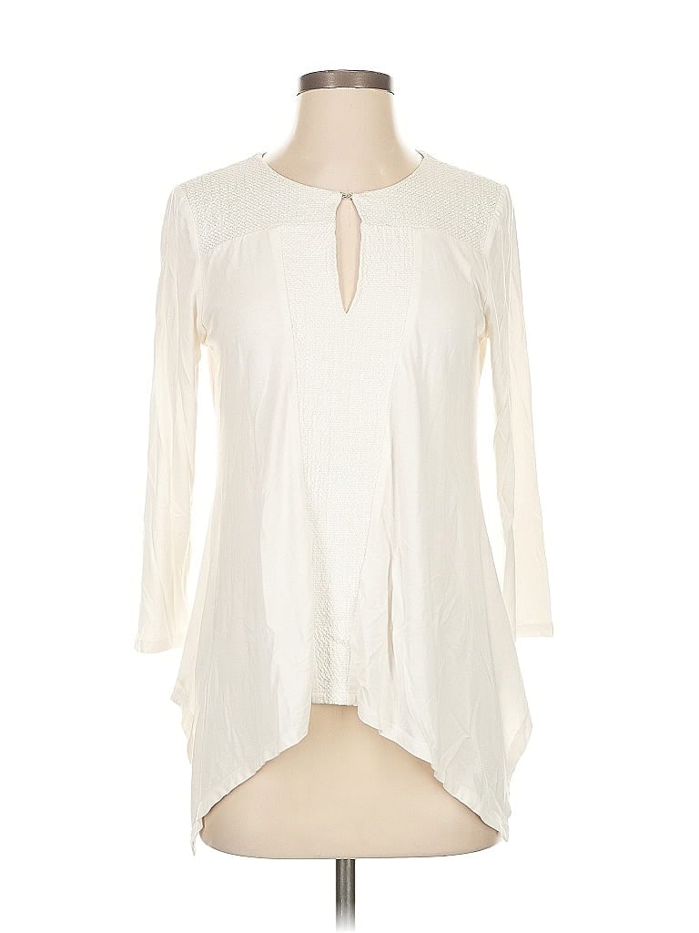Pre-owned Adrianna Papell 3/4 Sleeve Blouse In White