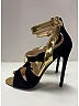 Prada 100% Suede Black Gold Heels Size EU 36 1/2 - photo 11