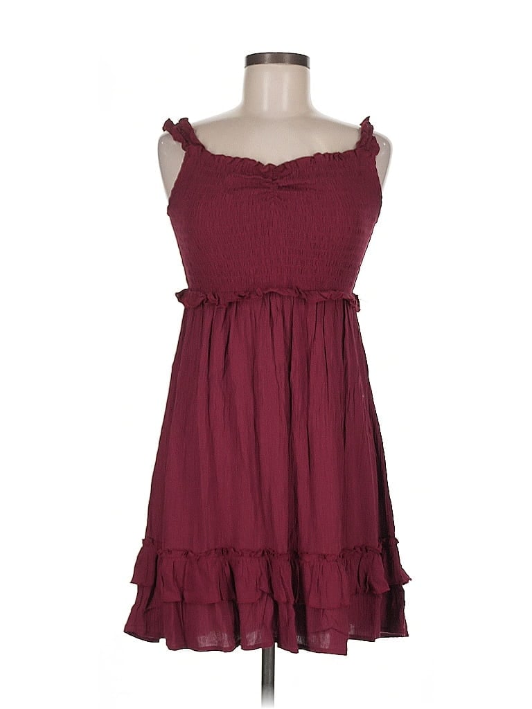 Pre-owned Live To Be Spoiled Casual Dress In Burgundy