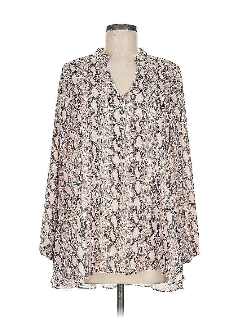 Pre-owned Izzy & Lola Long Sleeve Blouse In White