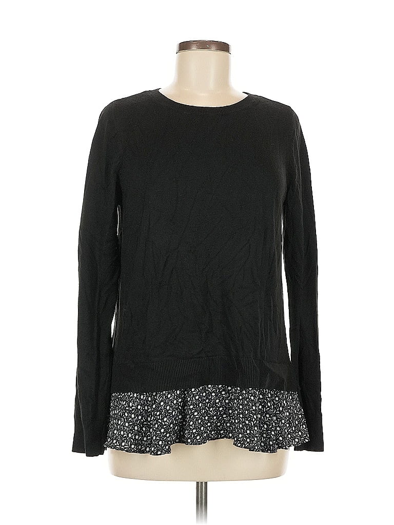 Pre-owned Ann Taylor Loft Pullover Sweater In Black